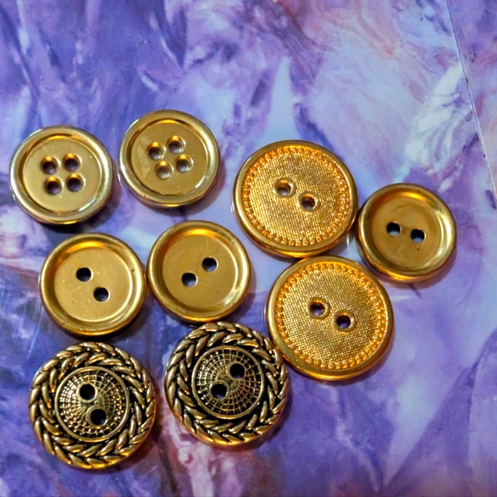 Gold colored metal buttons